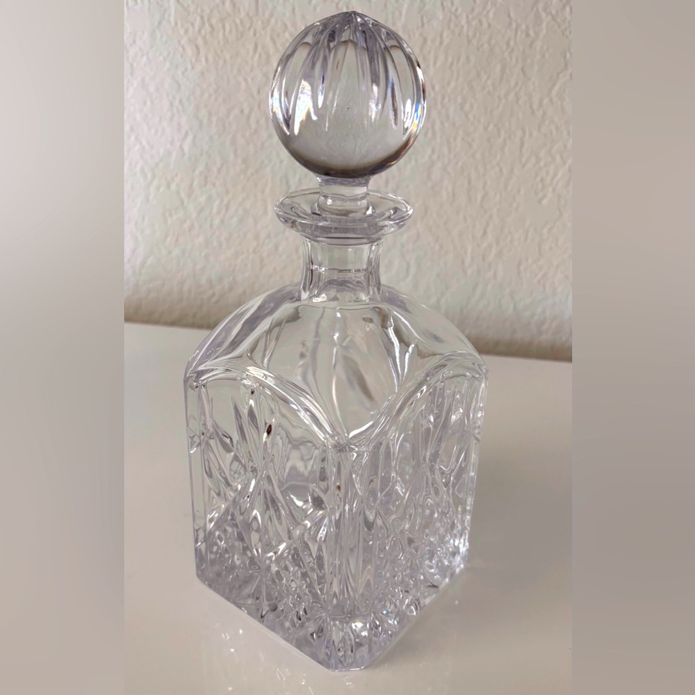 French Crystal Glass Cordial Decanter with Ball Stopper